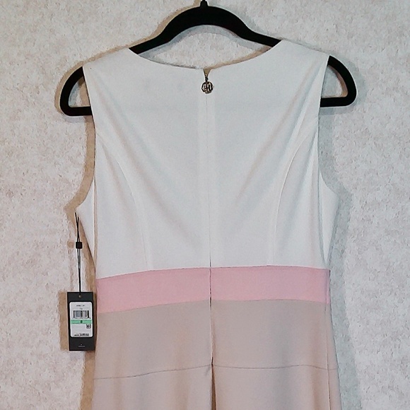NWT Tommy Hilfiger White & Nude w/ Pink Band V-Neck Tennis Dress Size 8 - Picture 5 of 8